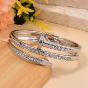 New! Designer Inspired White Crystal Openable Bangle