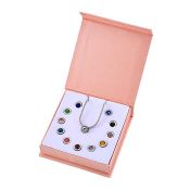 New! 12 Piece Set Golden & Multi Colour Crystal Pendant