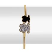 New! Black and White Austrian Crystal Teddy Bear Bangle