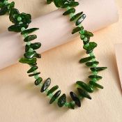 New! Natural Chrome Diopside & Green Jade Necklace