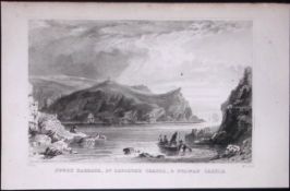 Cornwall Fowley Harbour St Saviours Chapel Antique 193 Years-Old Steel-Engraving-44