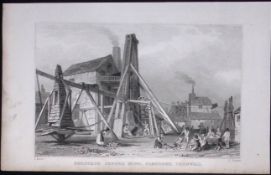 Cornwall Cambourne Dolcoath Copper Mine Antique 193 Years-Old Steel-Engraving-8