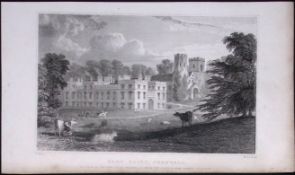 Cornwall St Germans Port Eliot Antique 193 Years-Old Steel-Engraving-30