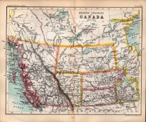 Canada Western Provinces Double Sided Victorian Antique 1896 Map.