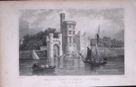 Cork Black Rock Castle 194 Years Old Antique Steel Engraving-41