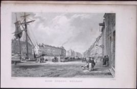 Belfast Ireland The High Street 194 Years Old Antique Steel Engraving-38
