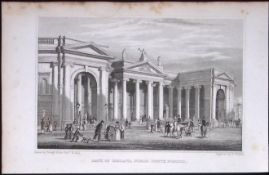Dublin Bank of Ireland 194 Years Old Antique Steel Engraving-26
