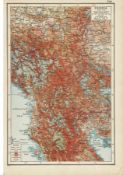 WW1 Map of Serbia During 1914-15 Including Battle lines and Border Lines