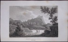 Beeston Rock & Castle Cheshire Antique 224 Years-Old Steel-Engraving-69