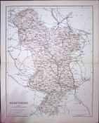 Derbyshire 150 Years-Old Coloured Detailed Antique 1875 Map-26
