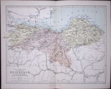 The Lothians, Edinburgh Scotland 150 Years-Old Coloured Antique 1875 Map-15