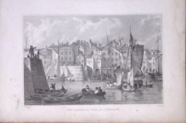 Plymouth The Barbican Pool Devonshire Antique 193 Years-Old Steel-Engraving-11