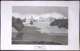 Oxford Blenheim Castle Antique 212 Years-Old Steel-Engraving-50