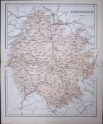 Herefordshire 150 Years-Old 1875 Coloured Detailed Antique 1875 Map-36