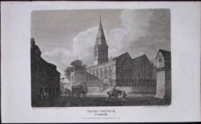 Truro Cornwall Church Antique 224 Years-Old Steel-Engraving-77