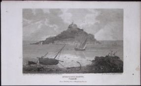 St Michaels Mount Cornwall Antique 224 Years-Old Steel-Engraving-78