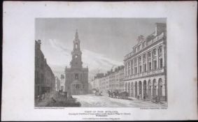 London View of the Strand Antique 200 Years-Old Steel-Engraving-86