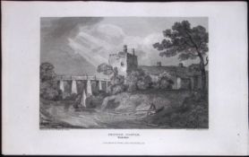 Skipton Castle Yorkshire Antique 213 Years-Old Steel-Engraving-39