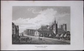 London Westminster Abbey Antique 200 Years-Old Steel-Engraving-104