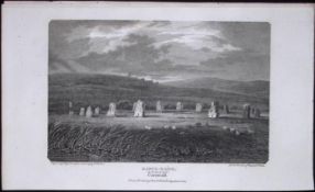St Buryan Cornwall The Merry Maidens Antique 224 Years-Old Steel-Engraving-79