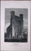 Thorney Abbey Cambridgeshire Antique 224 Years-Old Steel-Engraving-66