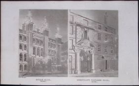 London Guild & Merchant Taylor’s Hall Antique 200 Years-Old Steel-Engraving-119