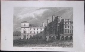 London the Houses of Lords & Commons Antique 200 Years-Old Steel-Engraving-106
