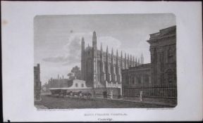 Cambridge King College Chapel Antique 224 Years-Old Steel-Engraving-61