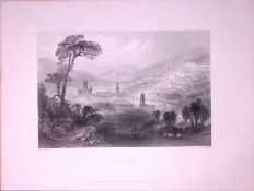 Somerset City of Bath WH Bartlett 1842 Antique Steel Engraving-84