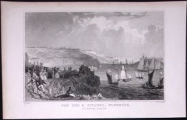 The Hoe & Citadel Plymouth Devonshire Antique 193 Years-Old Steel-Engraving-4