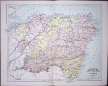 Aberdeen, Banff, Elgin, Nairn Scotland 150 Years-Old Coloured Antique 1875 Map-16