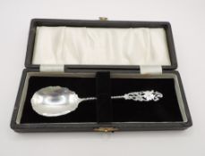 Antique Silver Spoon In Original Presentation Case