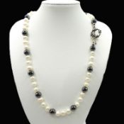 Cultured Pearl Necklace Silver Clasp New With Gift Box