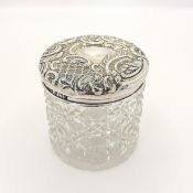 Antique Sterling Silver Lidded Dressing Table/Vanity Jar c.1902