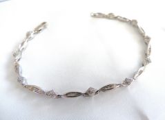 Sterling Silver Diamond Bracelet New With Gift Box