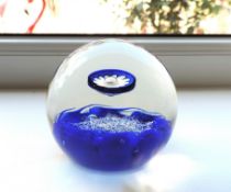 Signed Vintage Selkirk Blue Gemini Paperweight c.1980