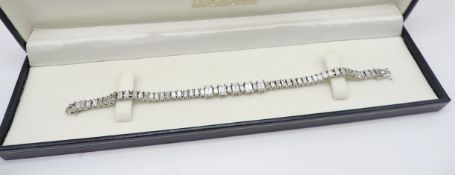 Sterling Silver 27 Carat Baguette Gemstone Bracelet With Gift Box