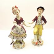 Pair Antique Sitzendorf Porcelain Figurines