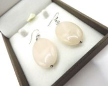 Sterling Silver Rose Quartz Earrings New With Gift Pouch