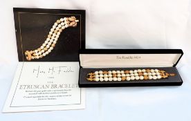 Mary McFadden Etruscan Bracelet For Franklin Mint Boxed With Certificates c. 1988