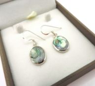 Sterling Silver Abalone Shell Earrings New With Gift Pouch