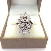 Sterling Silver Lab Created Diamond Dress Ring New With Gift Box