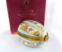 Vintage Limoges Porcelain De France Egg In Asprey Gift Box