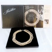 Franklin Mint Exclusive 'Jackie's Pearls' Jackie Kennedy Pearl Necklace Boxed With Certificates