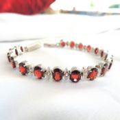 Serling Silver 12 Carat Topaz Gemstone Bracelet New With Gift Box