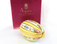 Vintage Limoges Porcelain De France Egg In Asprey Gift Box