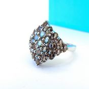 Sterling Silver Paraiba Tourmaline Ring New With Gift Pouch