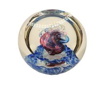 Vintage Signed Selkirk Glass Extra Large Paperweight