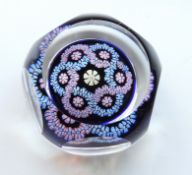 Whitefriars Window Cut Millefiori Garland Paperweight Signature Cane Date 1980