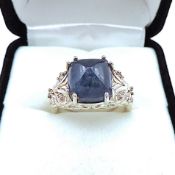 Sterling Silver Blue Azurite Ring New With Gift Pouch